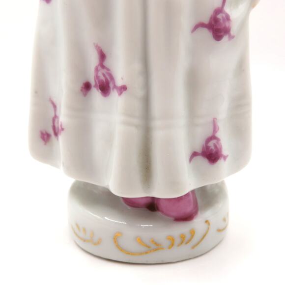 Vintage Japan Porcelain Girl Figurine Pink Bonnet Mid Century Glazed 5.5” Tall - Picture 10 of 11